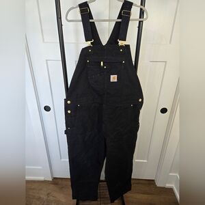 Carhartt Men's Size 42 X 28 Duck Bib Overalls BLACK